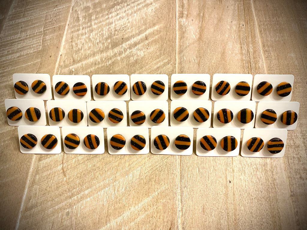 Black and orange glitter hex