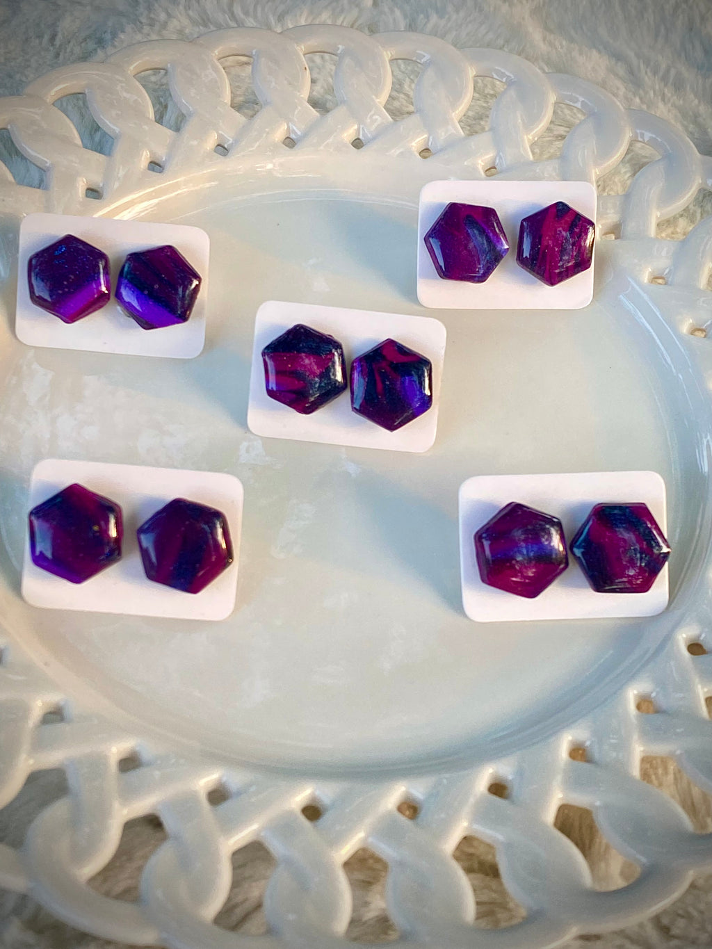 Large purple maroon hex swirl