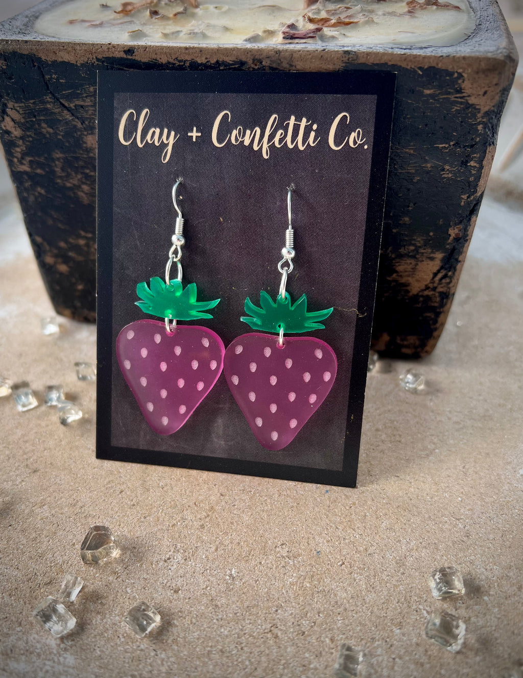 Strawberry Dangle in Frosted Pink