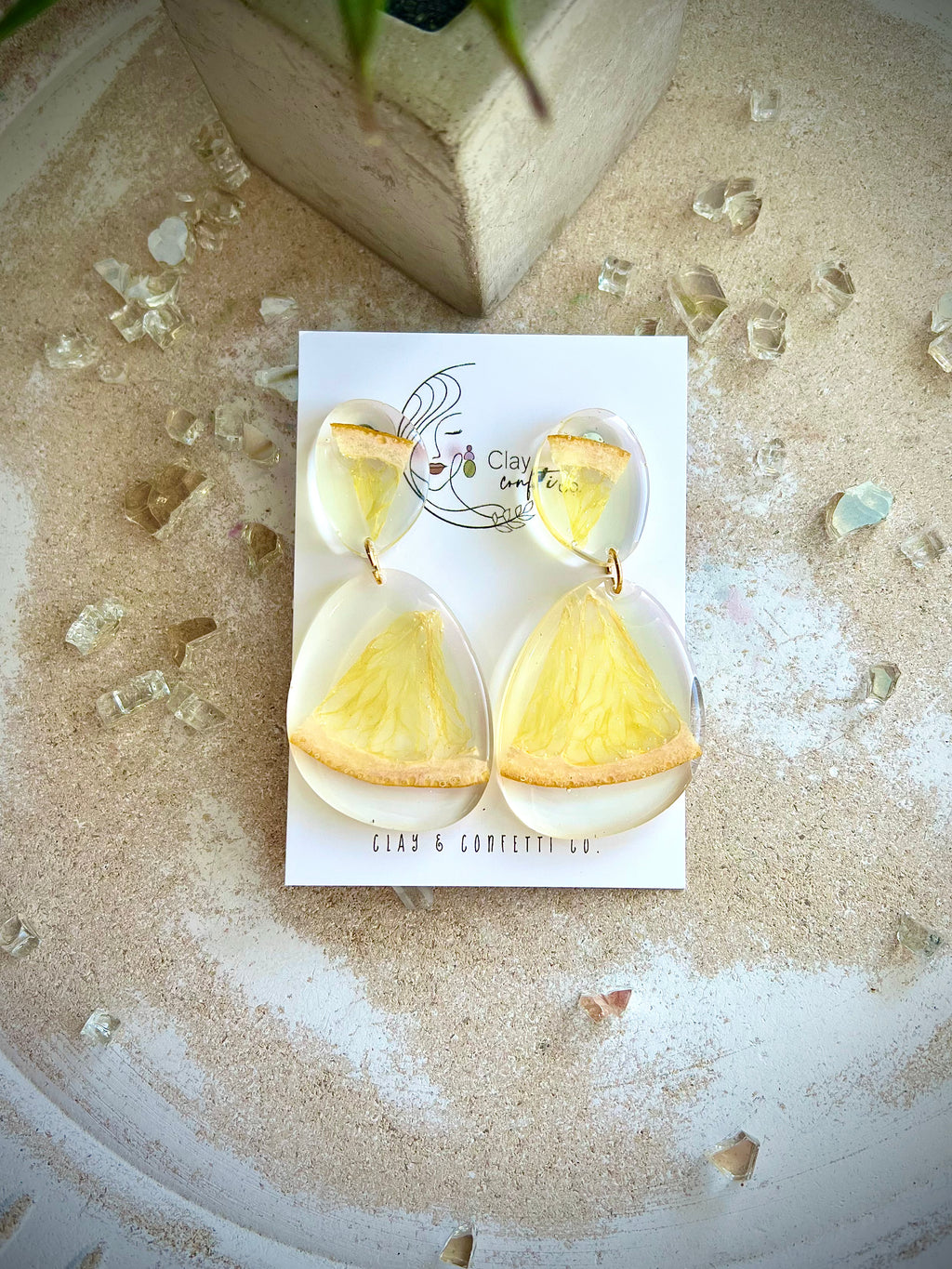 Encapsulated orange large dangle