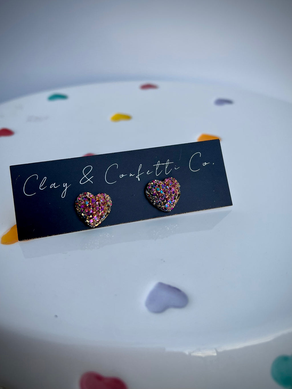 Multi metallic heart druzy