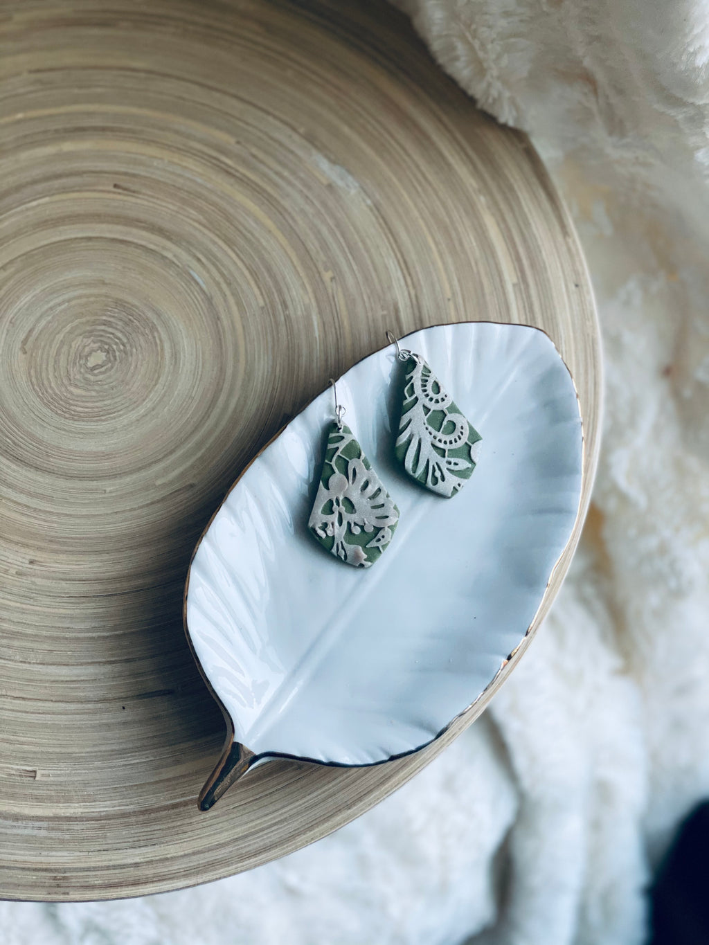 Sage and Pearl Lace Kite Dangle