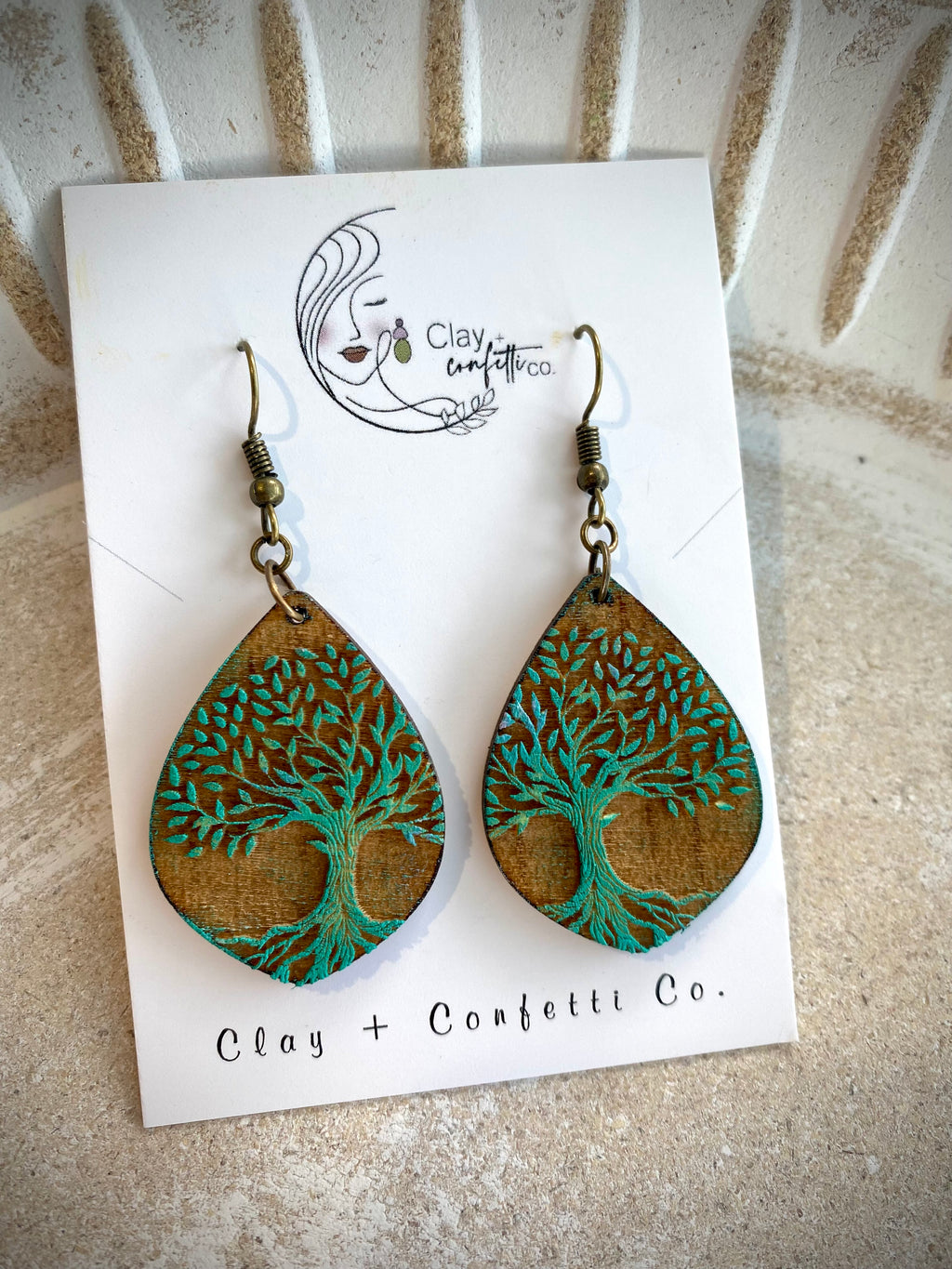 Green/Teal Tree of Life wooden dangle