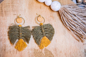 Olive and mustard feather 1-15
